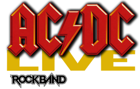 AC/DC Live Rock Band title screen for Playstation 2